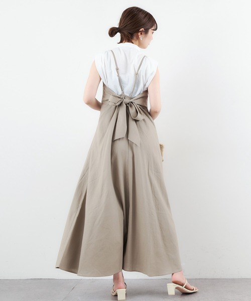 natural couture（ナチュラルクチュール）の「【WEB限定】リネン混バックリボン大人ワンピース（ワンピース・レディース・ブラック/ベージュ/レッド系その他/ライトベージュ・MEDIUM/LARGE）」の13枚目の写真