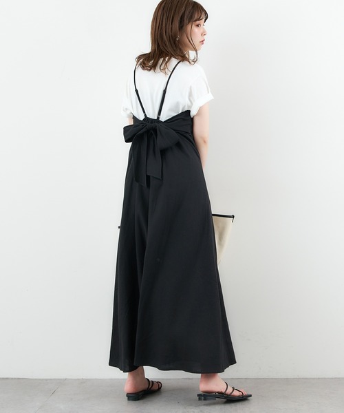 natural couture（ナチュラルクチュール）の「【WEB限定】リネン混バックリボン大人ワンピース（ワンピース・レディース・ブラック/ベージュ/レッド系その他/ライトベージュ・MEDIUM/LARGE）」の5枚目の写真