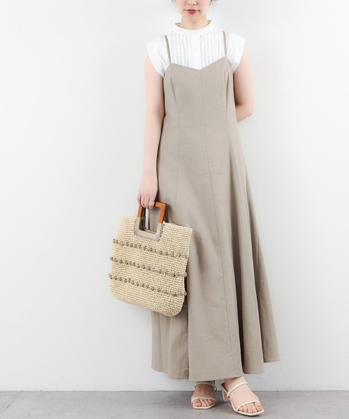 natural couture（ナチュラルクチュール）の「【WEB限定】リネン混バックリボン大人ワンピース（ワンピース・レディース・ブラック/ベージュ/レッド系その他/ライトベージュ・MEDIUM/LARGE）」の7枚目の写真