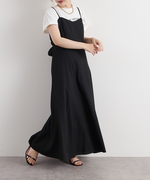 natural couture（ナチュラルクチュール）の「【WEB限定】リネン混バックリボン大人ワンピース（ワンピース・レディース・ブラック/ベージュ/レッド系その他/ライトベージュ・MEDIUM/LARGE）」の17枚目の写真