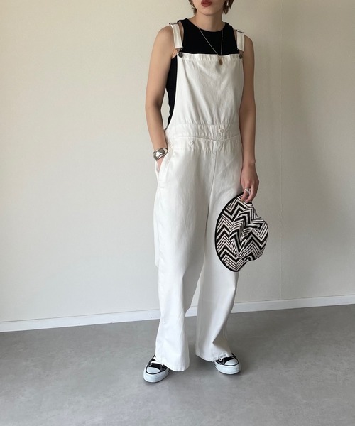 y/m by misato（イムバイミサト）の「カットリブアメスリタンクトップ（タンクトップ・レディース・ブラック/ベージュ/オフホワイト・FREE）」の8枚目の写真