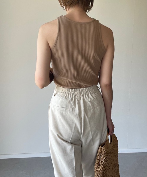 y/m by misato（イムバイミサト）の「カットリブアメスリタンクトップ（タンクトップ・レディース・ブラック/ベージュ/オフホワイト・FREE）」の19枚目の写真