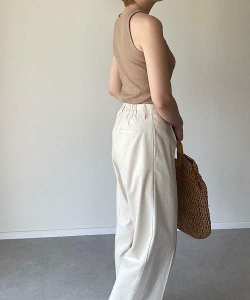 y/m by misato（イムバイミサト）の「カットリブアメスリタンクトップ（タンクトップ・レディース・ブラック/ベージュ/オフホワイト・FREE）」の20枚目の写真