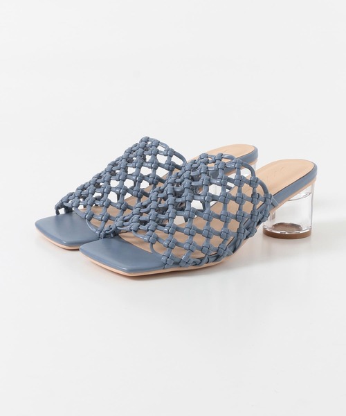 KBF+(ケービーエフプラス)の「KBF+ クリアヒールメッシュミュール(サンダル・レディース・ブルー/キャメル・38/37)」の5枚目の写真