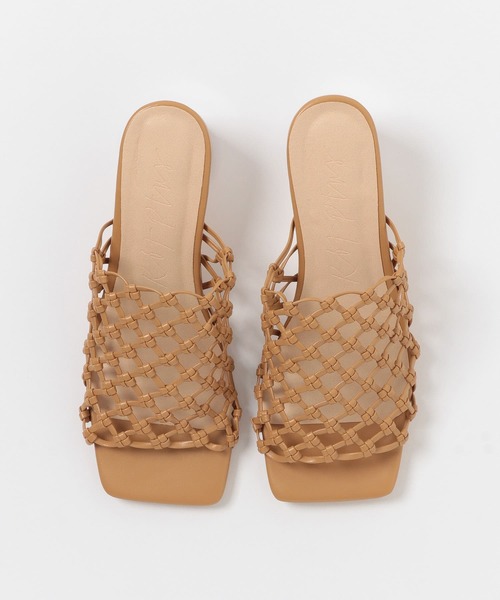 KBF+(ケービーエフプラス)の「KBF+ クリアヒールメッシュミュール(サンダル・レディース・ブルー/キャメル・38/37)」の7枚目の写真