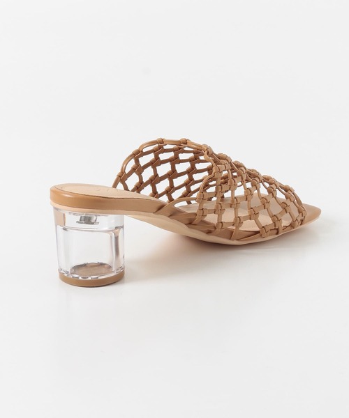 KBF+(ケービーエフプラス)の「KBF+ クリアヒールメッシュミュール(サンダル・レディース・ブルー/キャメル・38/37)」の8枚目の写真