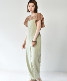 後ろレースアップサロペット