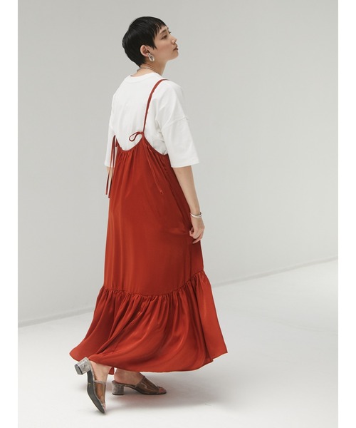 ティアードキャミワンピース 赤 armonia（アルモニーア）の「armonia・ティアードキャミワンピース