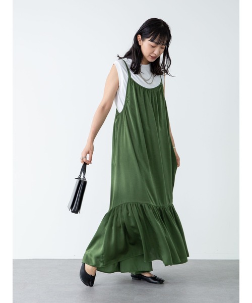 armonia(アルモニーア)の「armonia・ティアードキャミワンピース*(ワンピース・レディース・レッド/カーキ/マスタード・FREE)」の4枚目の写真