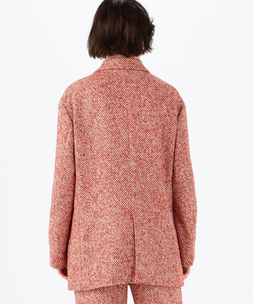 BACCA ネップツイード コートジャケット 赤 34 近年モデル BACCA（バッカ）の「ネップツイード コートジャケット（その他