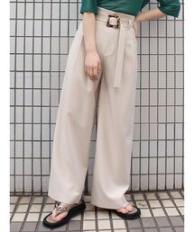 ハイウエストタックワイドパンツ