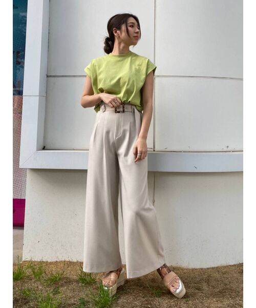 セール】ハイウエストタックワイドパンツ（その他パンツ