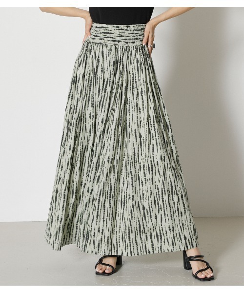 AZUL by moussy（アズールバイマウジー）の「RELAX GATHER SKIRT/リラックスギャザースカート（スカート・レディース・ターコイズブルー/ベージュ系その他/ブラウン/ベージュ/グリーン系その他2・MEDIUM/SMALL）」の4枚目の写真