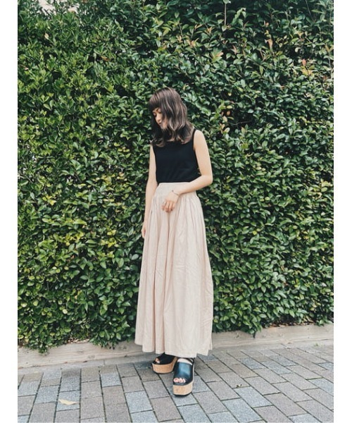 AZUL by moussy（アズールバイマウジー）の「RELAX GATHER SKIRT/リラックスギャザースカート（スカート・レディース・ターコイズブルー/ベージュ系その他/ブラウン/ベージュ/グリーン系その他2・MEDIUM/SMALL）」の6枚目の写真