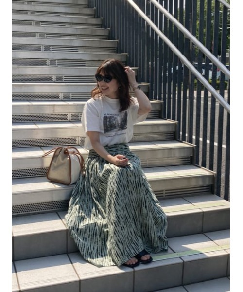 AZUL by moussy（アズールバイマウジー）の「RELAX GATHER SKIRT/リラックスギャザースカート（スカート・レディース・ターコイズブルー/ベージュ系その他/ブラウン/ベージュ/グリーン系その他2・MEDIUM/SMALL）」の11枚目の写真