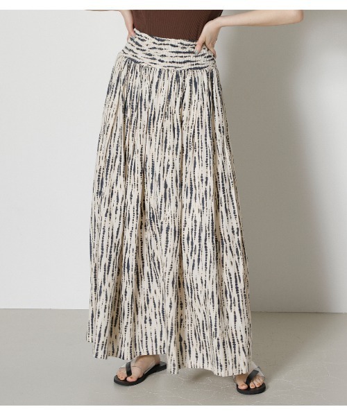 AZUL by moussy（アズールバイマウジー）の「RELAX GATHER SKIRT/リラックスギャザースカート（スカート・レディース・ターコイズブルー/ベージュ系その他/ブラウン/ベージュ/グリーン系その他2・MEDIUM/SMALL）」の7枚目の写真