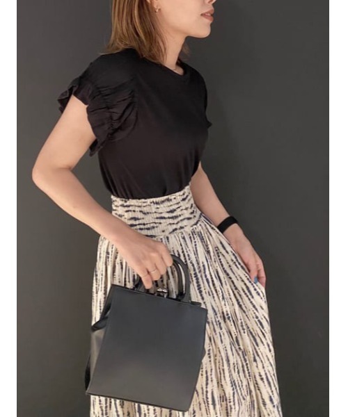 AZUL by moussy（アズールバイマウジー）の「RELAX GATHER SKIRT/リラックスギャザースカート（スカート・レディース・ターコイズブルー/ベージュ系その他/ブラウン/ベージュ/グリーン系その他2・MEDIUM/SMALL）」の8枚目の写真