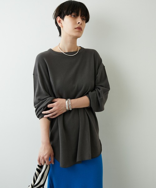 Whim Gazette(ウィムガゼット)の「オーガニックジャージープルオーバー(Tシャツ/カットソー・レディース・オフホワイト/チャコールグレー・FREE)」の15枚目の写真
