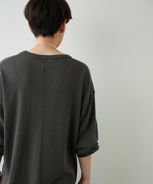 Whim Gazette(ウィムガゼット)の「オーガニックジャージープルオーバー(Tシャツ/カットソー・レディース・オフホワイト/チャコールグレー・FREE)」の22枚目の写真