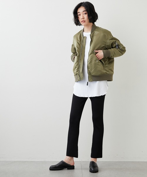 Whim Gazette(ウィムガゼット)の「オーガニックジャージープルオーバー(Tシャツ/カットソー・レディース・オフホワイト/チャコールグレー・FREE)」の3枚目の写真