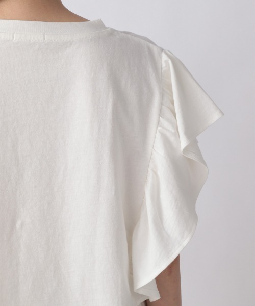 LOWRYS FARM（ローリーズファーム）の「スラブソデフリルＳＳ　956915（Tシャツ/カットソー・レディース・アイボリー/ブラック/ベージュ/グリーン・FREE）」の14枚目の写真