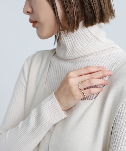 select MOCA（セレクトモカ）の「2021 AW ウェーブダブルリング（リング・レディース・シルバー/ゴールド・FREE）」の5枚目の写真