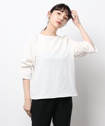 NATURAL BEAUTY BASIC | シャーリングカットソー(Tシャツ/カットソー)