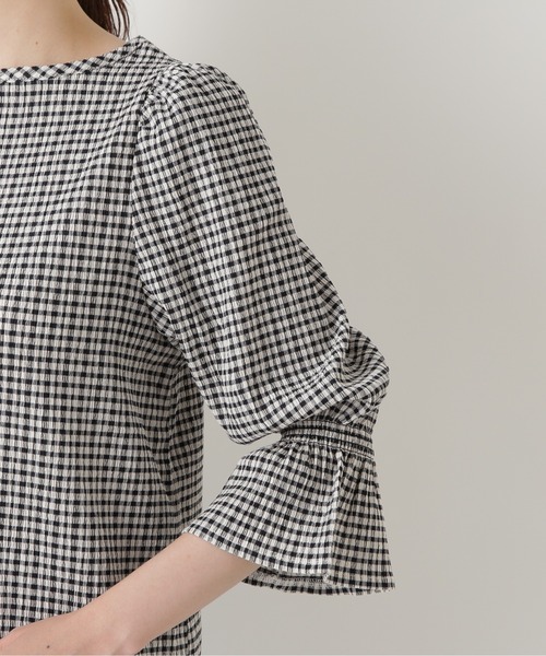 NATURAL BEAUTY BASIC(ナチュラルビューティーベーシック)の「シャーリングカットソー(Tシャツ/カットソー・レディース・ネイビー/オフホワイト/ホワイト系その他・MEDIUM)」の14枚目の写真