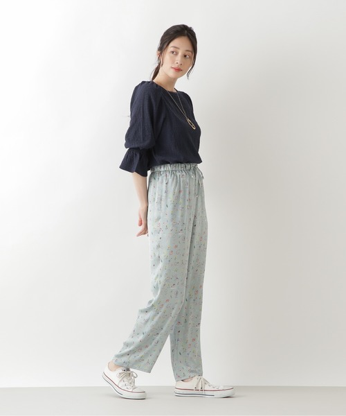 NATURAL BEAUTY BASIC(ナチュラルビューティーベーシック)の「シャーリングカットソー(Tシャツ/カットソー・レディース・ネイビー/オフホワイト/ホワイト系その他・MEDIUM)」の18枚目の写真
