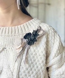 m.soeur | お花のバイカラーコサージュ＊(ブローチ/コサージュ)