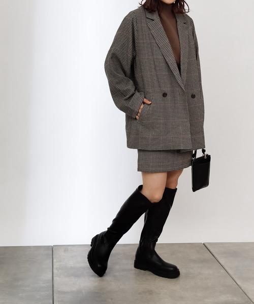 COLONY 2139(コロニートゥーワンスリーナイン)の「TR先染ミニスカート(セットアップ可)(スカート・レディース・ブラウン/グレー・FREE)」の11枚目の写真