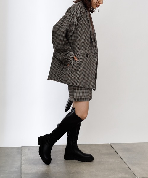 COLONY 2139(コロニートゥーワンスリーナイン)の「TR先染ミニスカート(セットアップ可)(スカート・レディース・ブラウン/グレー・FREE)」の20枚目の写真