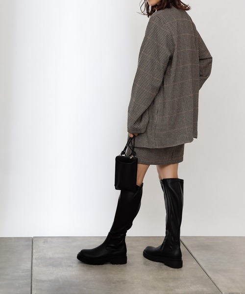 COLONY 2139(コロニートゥーワンスリーナイン)の「TR先染ミニスカート(セットアップ可)(スカート・レディース・ブラウン/グレー・FREE)」の17枚目の写真