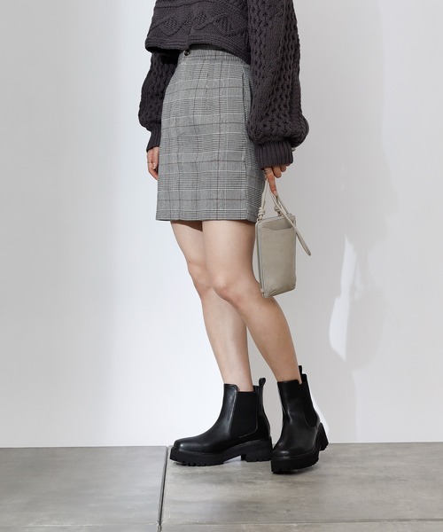 COLONY 2139(コロニートゥーワンスリーナイン)の「TR先染ミニスカート(セットアップ可)(スカート・レディース・ブラウン/グレー・FREE)」の5枚目の写真