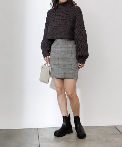 COLONY 2139(コロニートゥーワンスリーナイン)の「TR先染ミニスカート(セットアップ可)(スカート・レディース・ブラウン/グレー・FREE)」の9枚目の写真