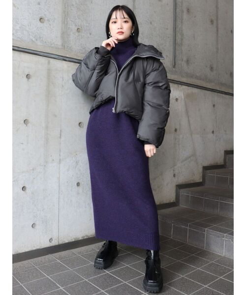 MURUA(ムルーア)の「ボリュームスタンドエアコンダウン(ダウンジャケット/コート・レディース・ブラック/グレー/ブルー/アイボリー・FREE)」の9枚目の写真