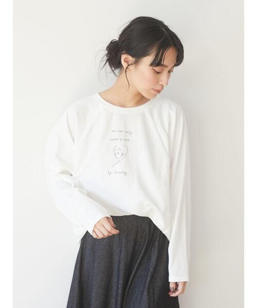 RAY CASSIN FAVORI(レイカズンフェバリ)の「・RAY CASSIN ガール刺繍ドルマンロンT*(Tシャツ/カットソー・レディース・グリーン/チャコールグレー/ライトグレー/オフホワイト・FREE)」の5枚目の写真