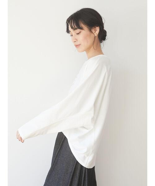 RAY CASSIN FAVORI(レイカズンフェバリ)の「・RAY CASSIN ガール刺繍ドルマンロンT*(Tシャツ/カットソー・レディース・グリーン/チャコールグレー/ライトグレー/オフホワイト・FREE)」の9枚目の写真