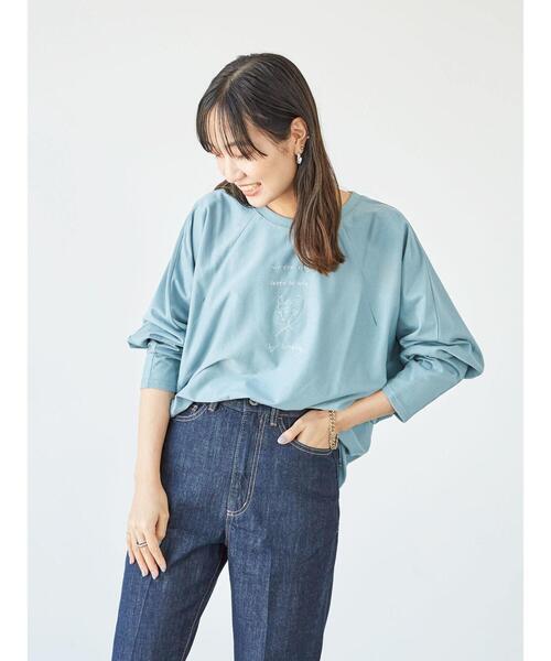 RAY CASSIN FAVORI(レイカズンフェバリ)の「・RAY CASSIN ガール刺繍ドルマンロンT*(Tシャツ/カットソー・レディース・グリーン/チャコールグレー/ライトグレー/オフホワイト・FREE)」の20枚目の写真
