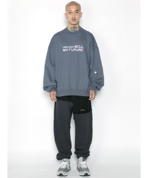 AJOBYAJO(アジョバイアジョ)の「【AJOBYAJO/アジョバイアジョ】Embroidered Slogam Sweatshirt/エンボス スローガン ロゴスウェット MTM(スウェット・メンズ・ライトグレー/グレイッシュブルー・L)」の15枚目の写真