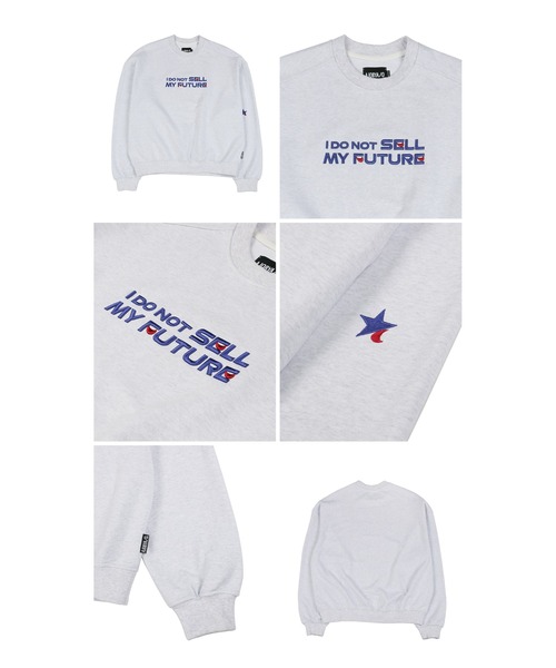 AJOBYAJO(アジョバイアジョ)の「【AJOBYAJO/アジョバイアジョ】Embroidered Slogam Sweatshirt/エンボス スローガン ロゴスウェット MTM(スウェット・メンズ・ライトグレー/グレイッシュブルー・L)」の5枚目の写真