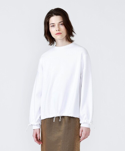 LOVELESS（ラブレス）の「ドロスト コンビスウェット（スウェット・レディース・ブラック/オフホワイト・36）」の2枚目の写真