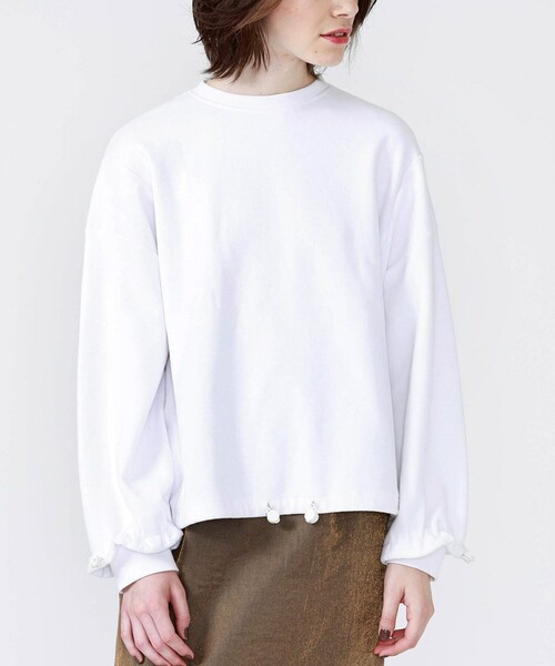 LOVELESS（ラブレス）の「ドロスト コンビスウェット（スウェット・レディース・ブラック/オフホワイト・36）」の5枚目の写真