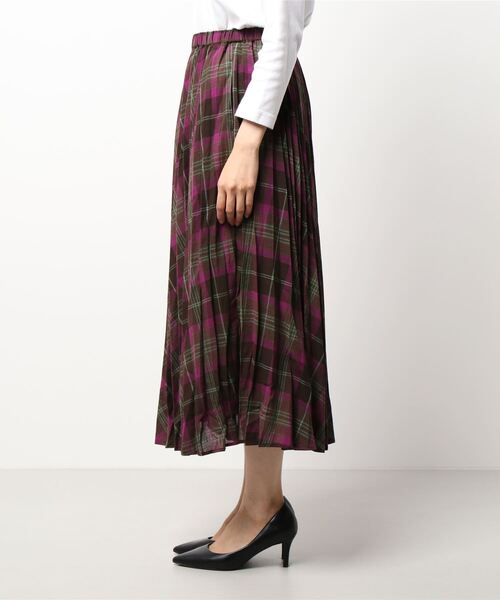 Samansa Mos2（サマンサ モスモス）の「チェックプリーツスカート（スカート・レディース・パープル/オレンジ/グリーン・ﾌﾘ-）」の5枚目の写真