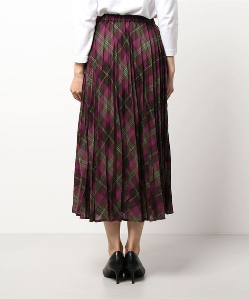 Samansa Mos2（サマンサ モスモス）の「チェックプリーツスカート（スカート・レディース・パープル/オレンジ/グリーン・ﾌﾘ-）」の4枚目の写真