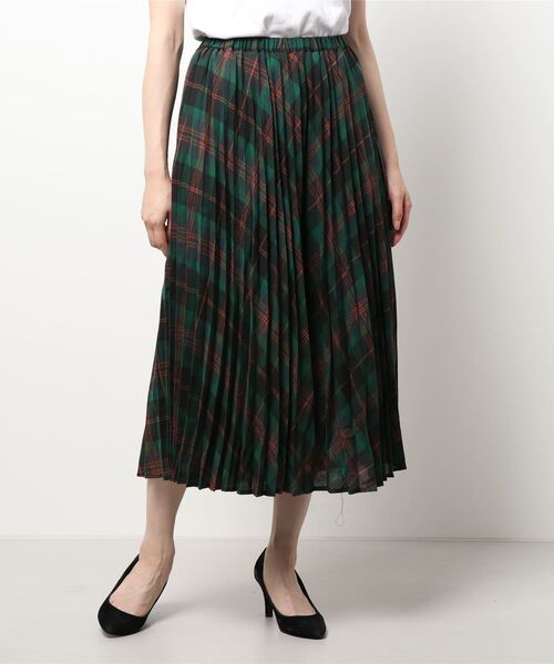 Samansa Mos2（サマンサ モスモス）の「チェックプリーツスカート（スカート・レディース・パープル/オレンジ/グリーン・ﾌﾘ-）」の6枚目の写真