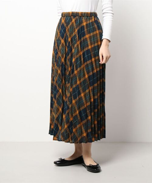 Samansa Mos2（サマンサ モスモス）の「チェックプリーツスカート（スカート・レディース・パープル/オレンジ/グリーン・ﾌﾘ-）」の8枚目の写真