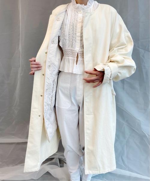 Charles Chaton（シャルルシャトン）の「ミリタリーライナーコート（モッズコート・レディース・ホワイト/カーキ・FREE）」の14枚目の写真