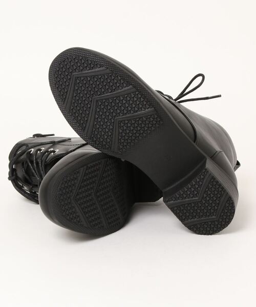 Zipper（ジッパー）の「【Zipper】　防水レースアップショートブーツ（ブーツ・レディース・ブラック×ブラック・L/S/M/LL）」の3枚目の写真