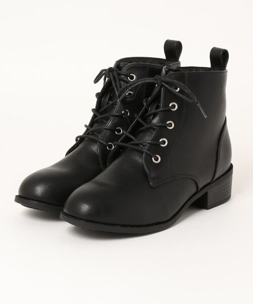 Zipper（ジッパー）の「【Zipper】　防水レースアップショートブーツ（ブーツ・レディース・ブラック×ブラック・L/S/M/LL）」の5枚目の写真
